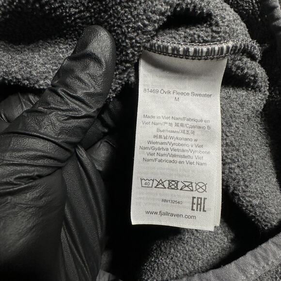 Fjall Raven Men's L Gray 1/4 Snap Button Ovik Fleece Sweater 81469 - Picture 11 of 15